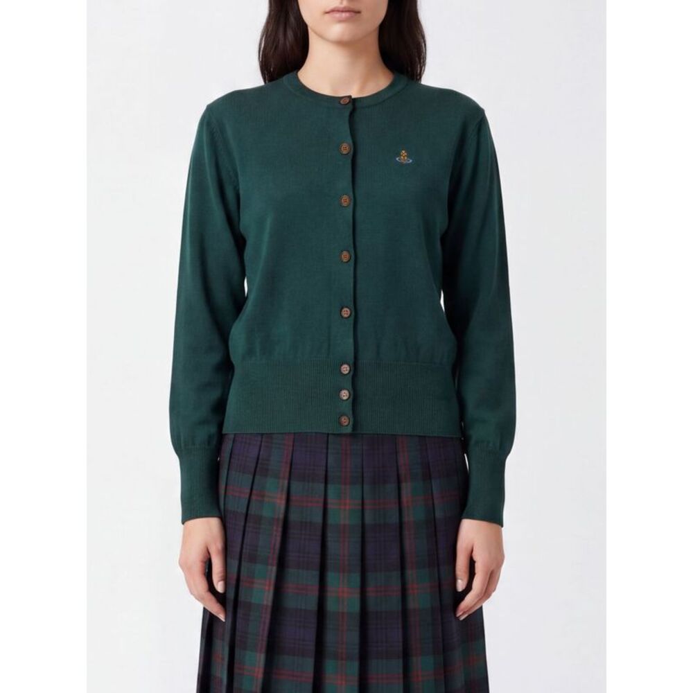 Slim Fit Cotton And Cashmere Cardigan Vivienne Westwood With Orb Logo